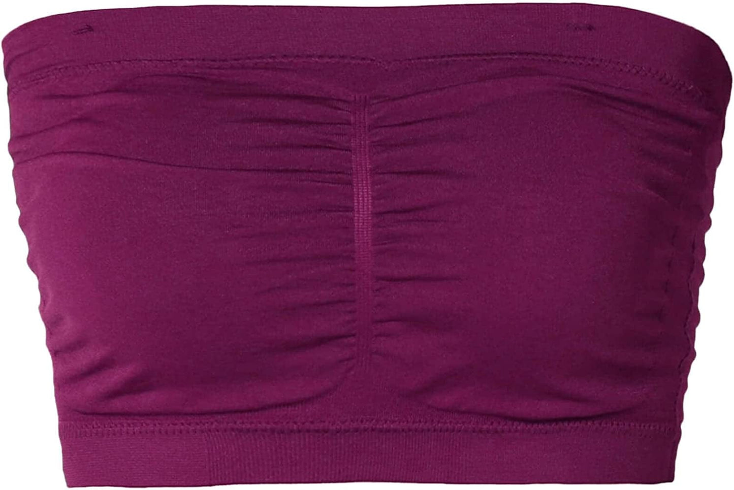 Themogan Women & plus Seamless Removable Pad Bandeau Strapless Tube Bra Top