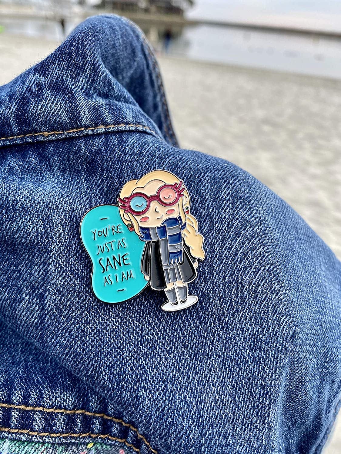 Thepinkiepin Lovegood Luna Enamel Pin | with 2 Butterfly Clutches | Lapel Pin for Backpacks, Women, Collection and Display | Harry Styles Merch | Lovegood Costume Anime Pins