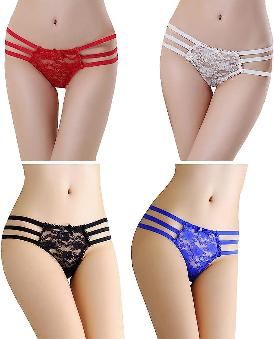 Thongs for Women Pack Lace Panties Sexy Underwear Naughty Breathable