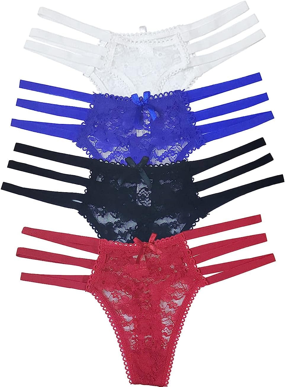 Thongs for Women Pack Lace Panties Sexy Underwear Naughty Breathable Multicolour
