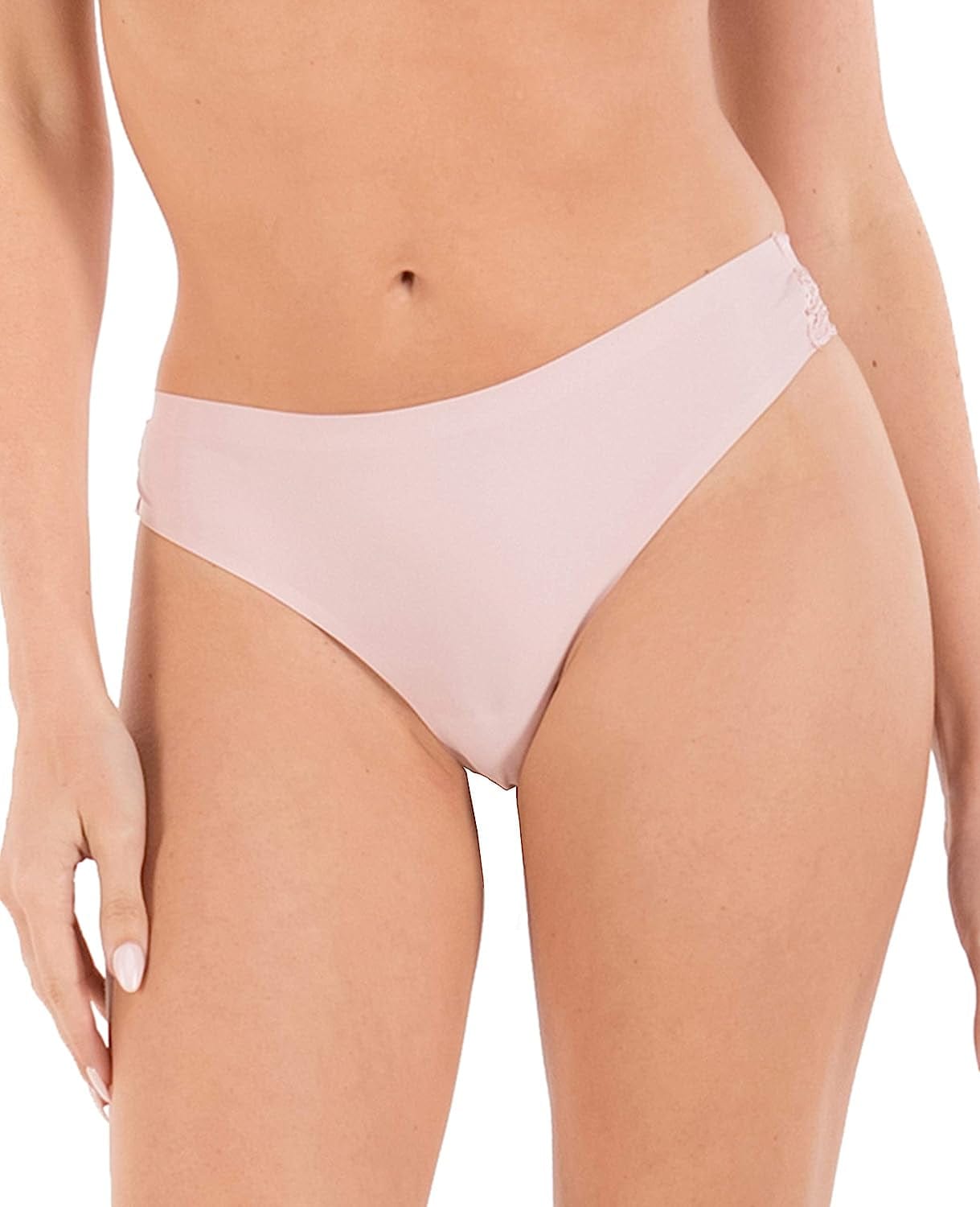 Thongs for Women Sexy Lace Back Floral Panties Invisible No-Show Seamless Underwear 6 Pack Small to plus Size