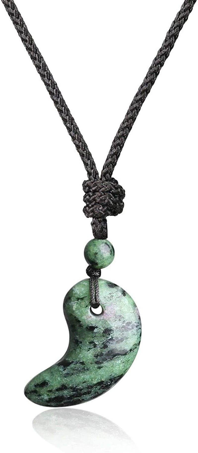 Three Sacred Treasures Magatama Pendant Necklace Ruby zoisite