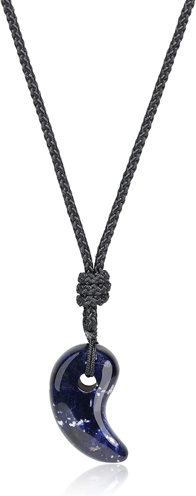 Three Sacred Treasures Magatama Pendant Necklace Sodalite (Smaller)