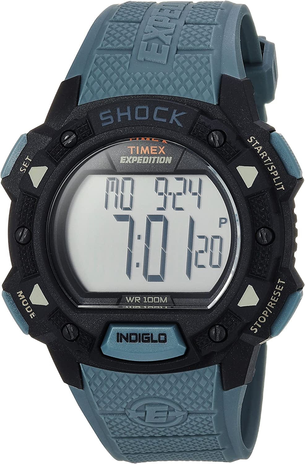 Timex Men'S Expedition Digital Shock CAT Resin Strap Watch Blue/Black