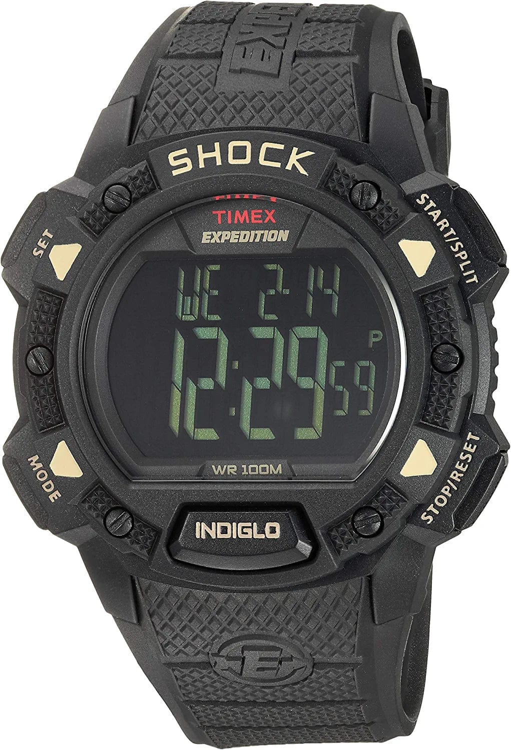 Timex Men'S Expedition Digital Shock CAT Resin Strap Watch Blackout