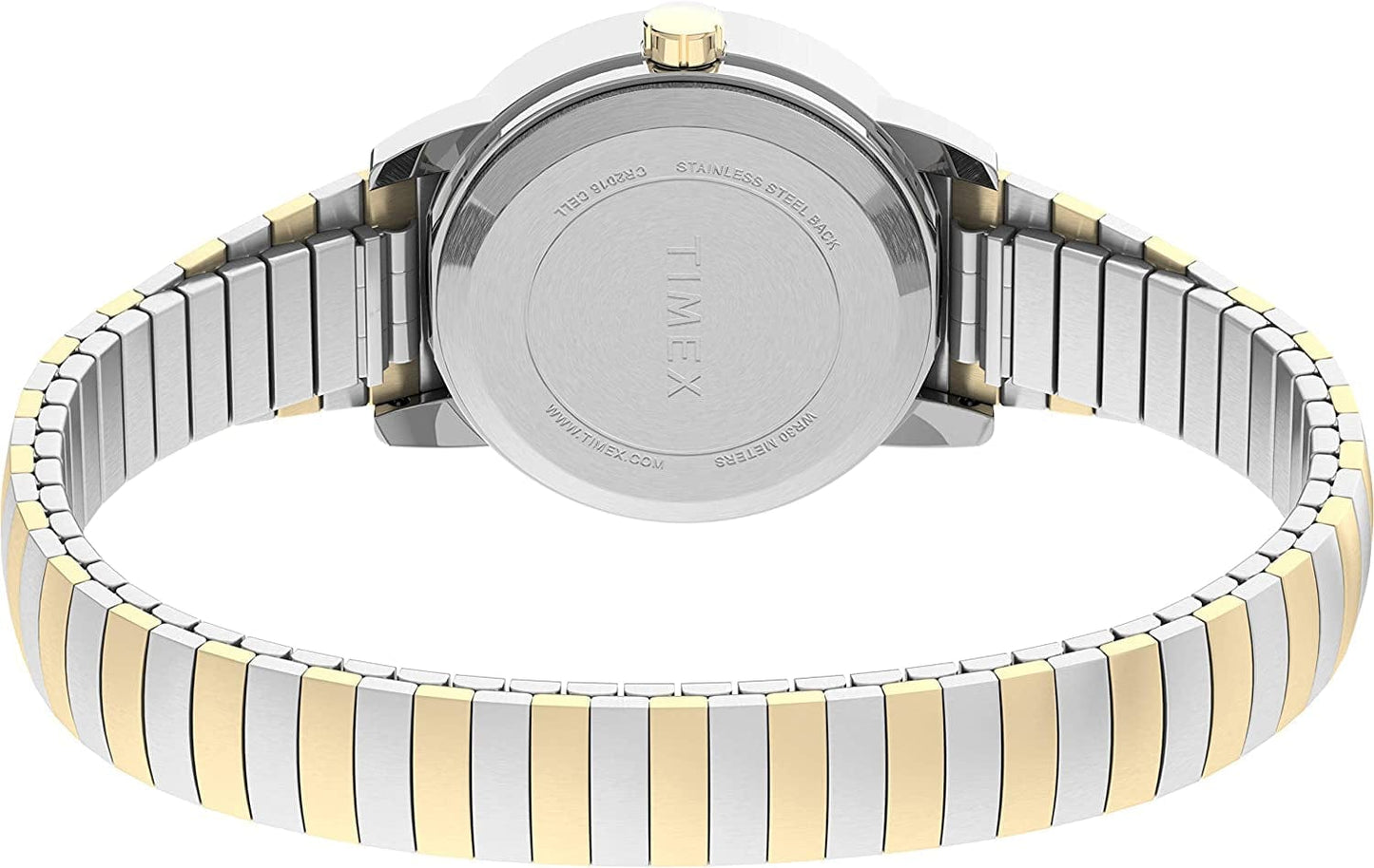 Timex Women'S Easy Reader 25Mm Watch – Two-Tone Case White Dial with Tapered Expansion Band