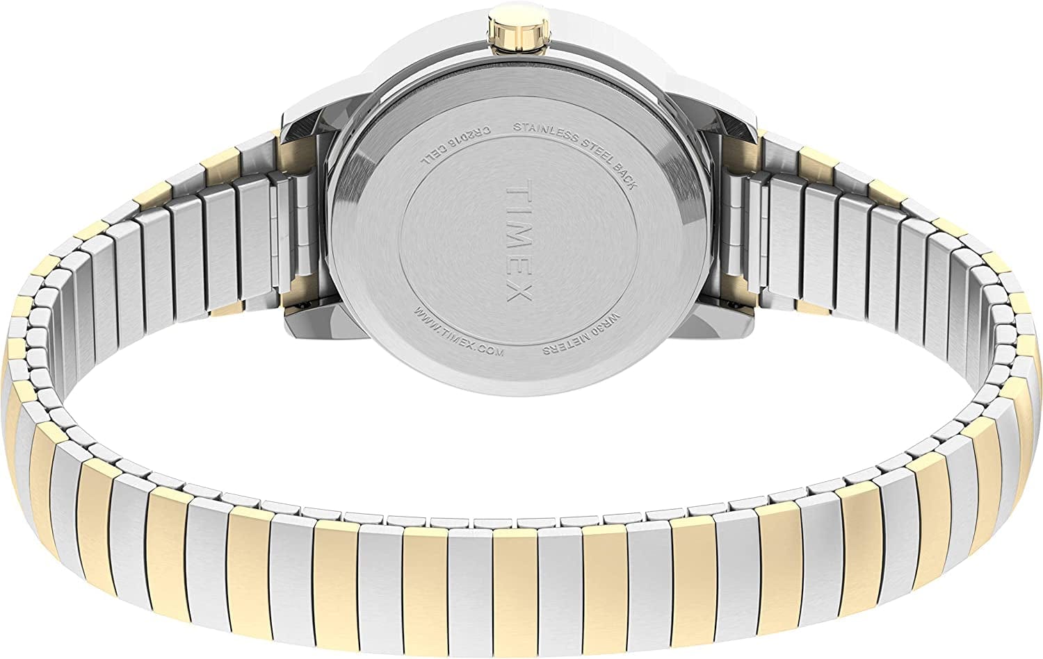Timex Women'S Easy Reader 25Mm Watch – Two-Tone Case White Dial with Tapered Expansion Band