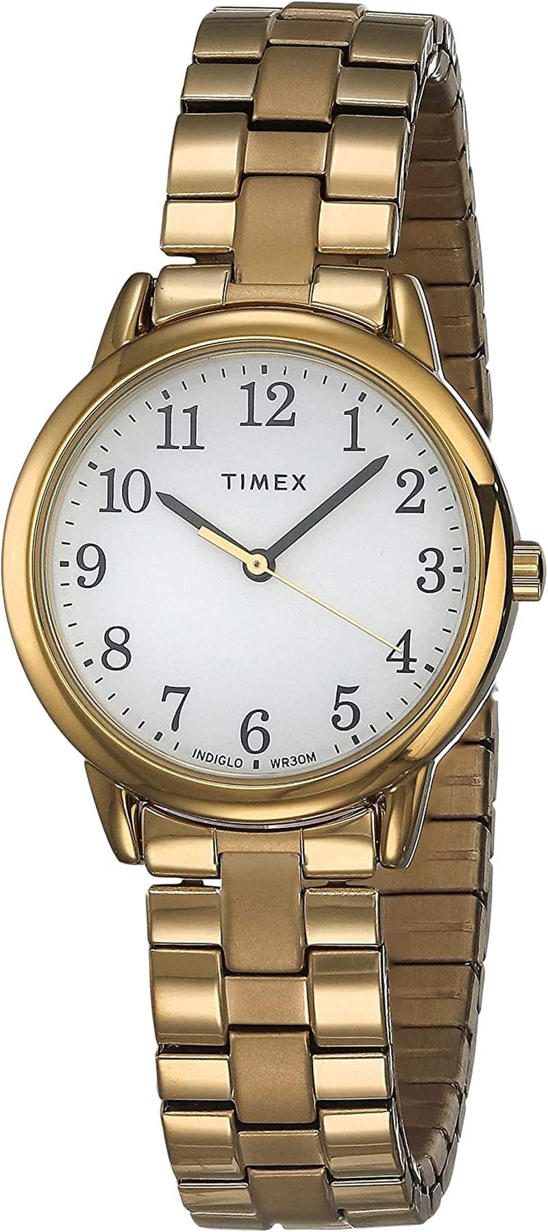 Timex Women'S Easy Reader Expansion Band 30Mm Watch Gold/White