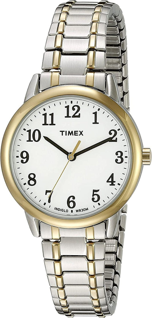 Timex Women'S Easy Reader Expansion Band 30Mm Watch Two-Tone/White
