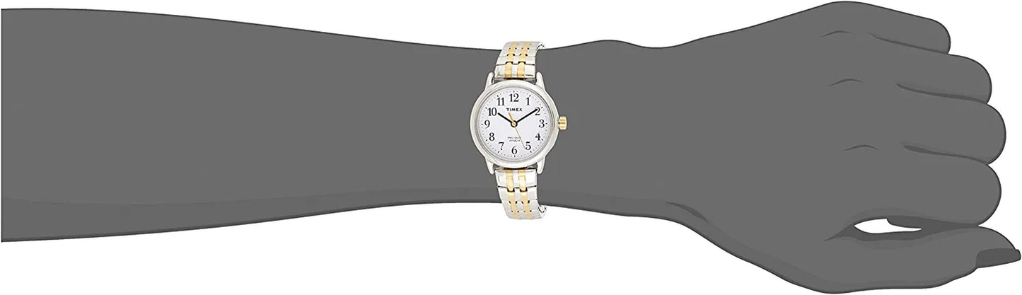 Timex Women'S T2P298 Easy Reader 25Mm Dress Two-Tone Stainless Steel Expansion Band Watch