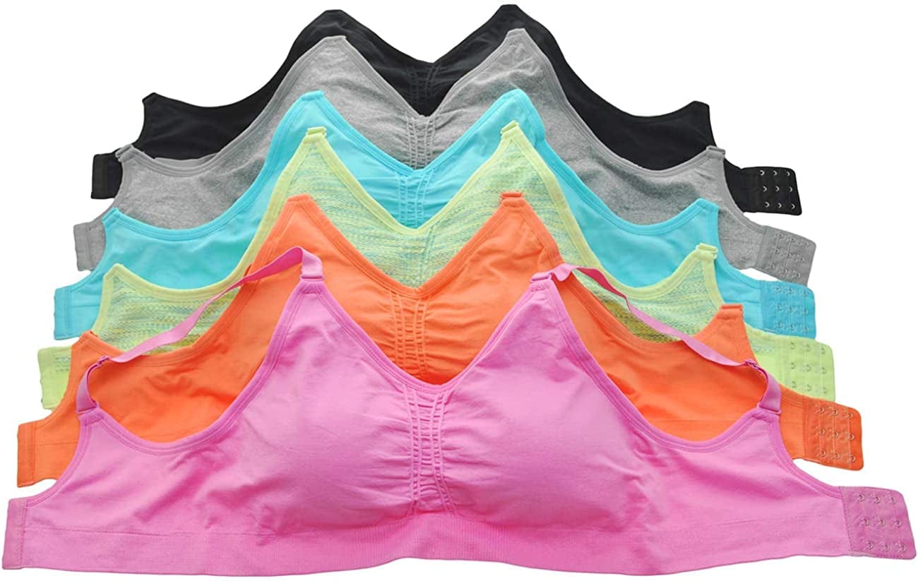 Tobeinstyle Women'S Wire-Free Seamless Bra W/Adjustable Closure Assorted (6 Pack) / Small-Medium