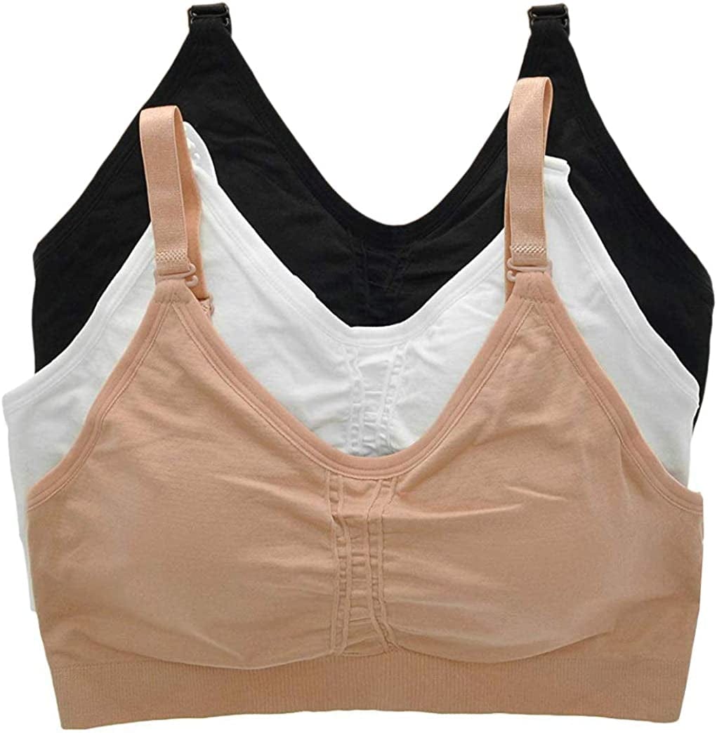 Tobeinstyle Women'S Wire-Free Seamless Bra W/Adjustable Closure Basic (3 Pack) / Small-Medium