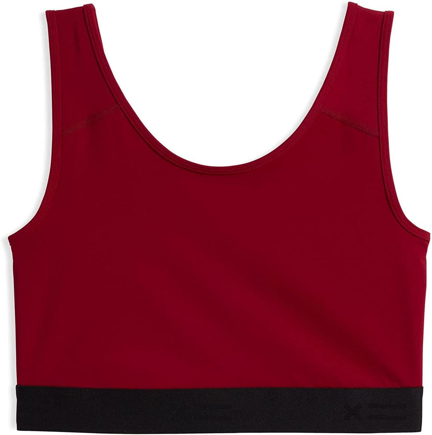 Tomboyx Compression Bra, Chest Binder Alternative, Wireless Full Coverage Medium Support Top, Athletic Sports Bra, (XS-6X) Merlot Red / Small