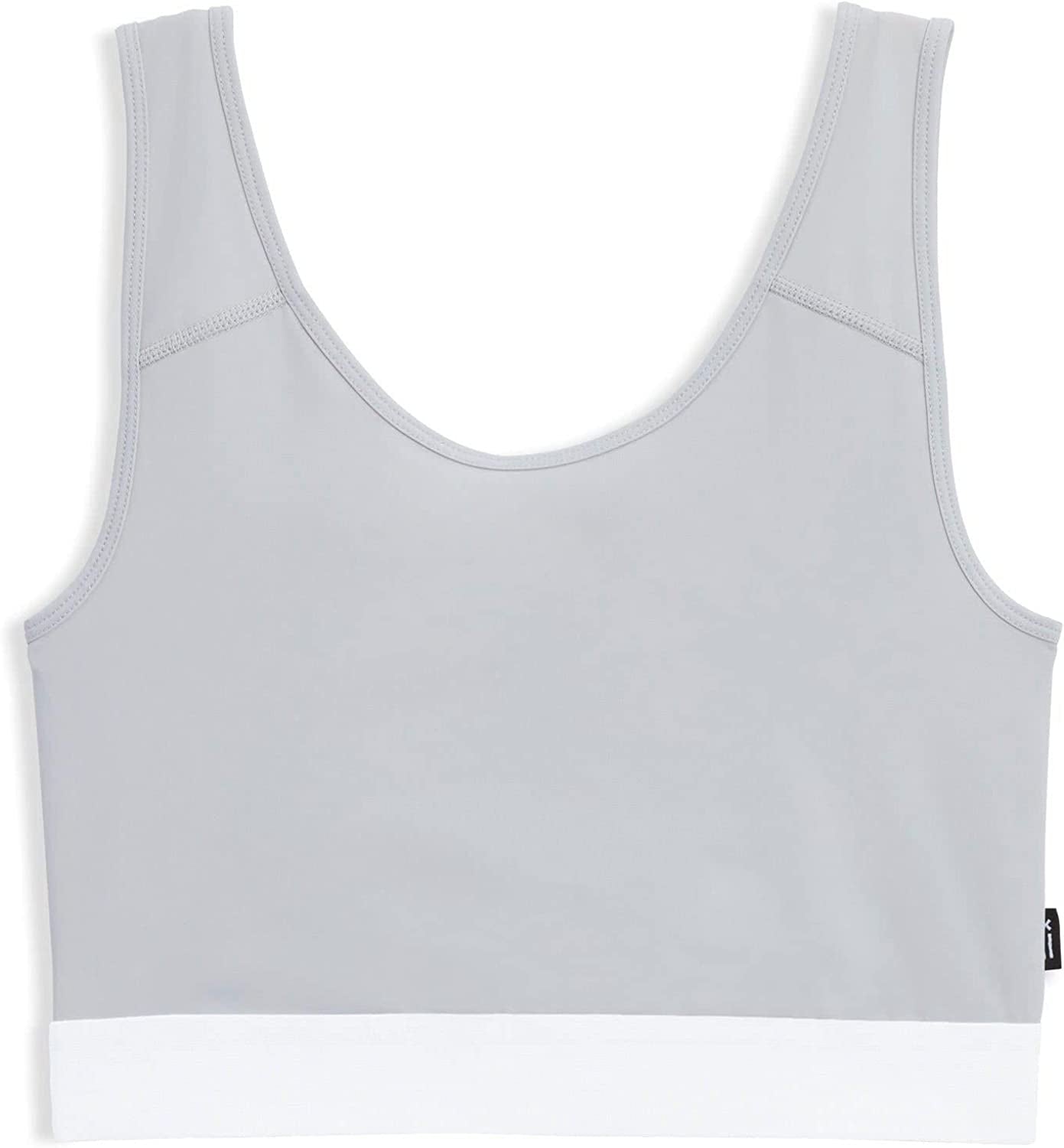 Tomboyx Compression Bra, Chest Binder Alternative, Wireless Full Coverage Medium Support Top, Athletic Sports Bra, (XS-6X) Silver / 3X-Large