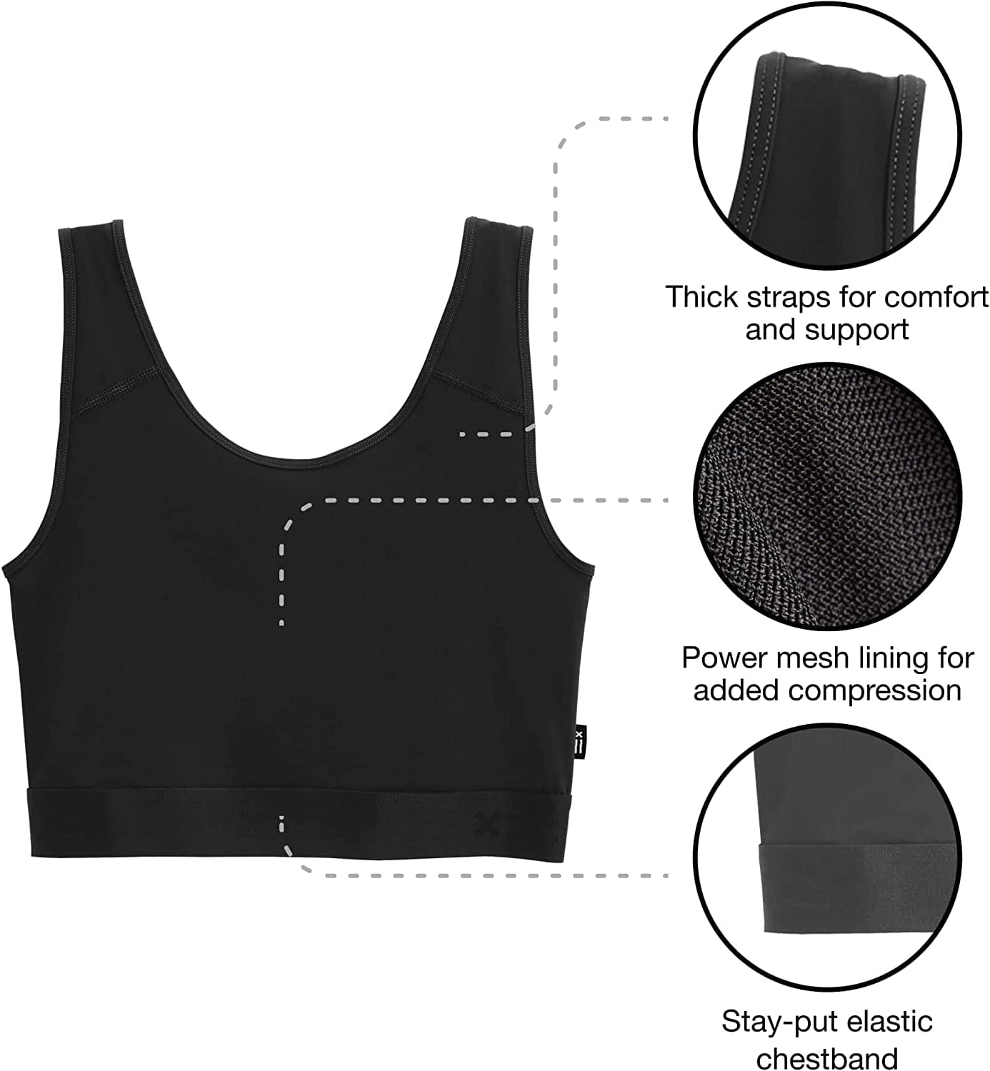 Tomboyx Compression Bra, Chest Binder Alternative, Wireless Full Coverage Medium Support Top, Athletic Sports Bra, (XS-6X)