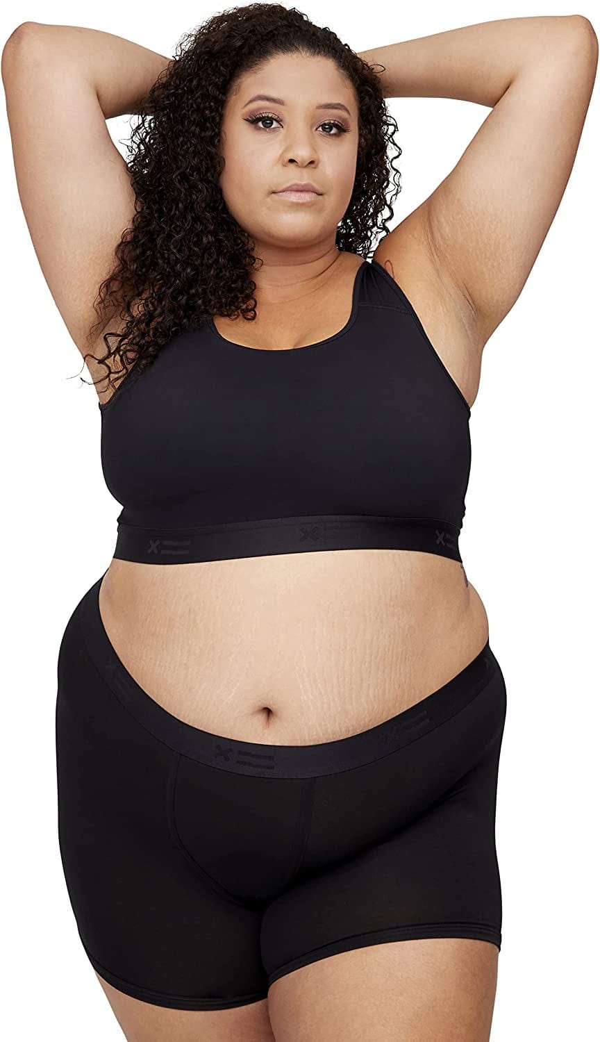 Tomboyx Compression Bra, Chest Binder Alternative, Wireless Full Coverage Medium Support Top, Athletic Sports Bra, (XS-6X)
