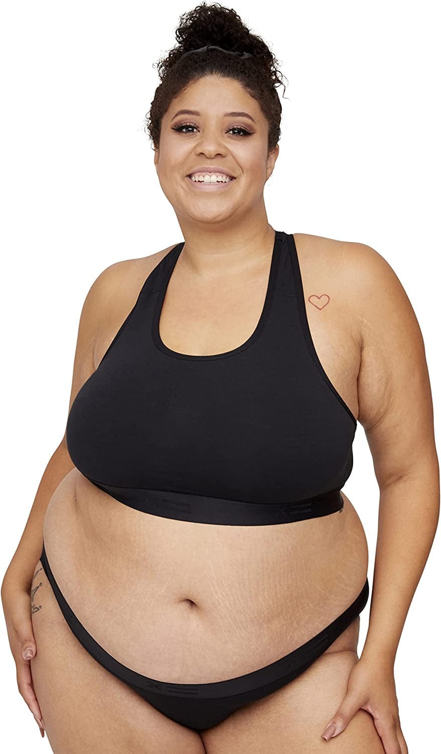 Tomboyx Racerback Bra, Cotton Comfort Bralette for Women, Wireless No-Padding Low-Impact, (3XS-6X)