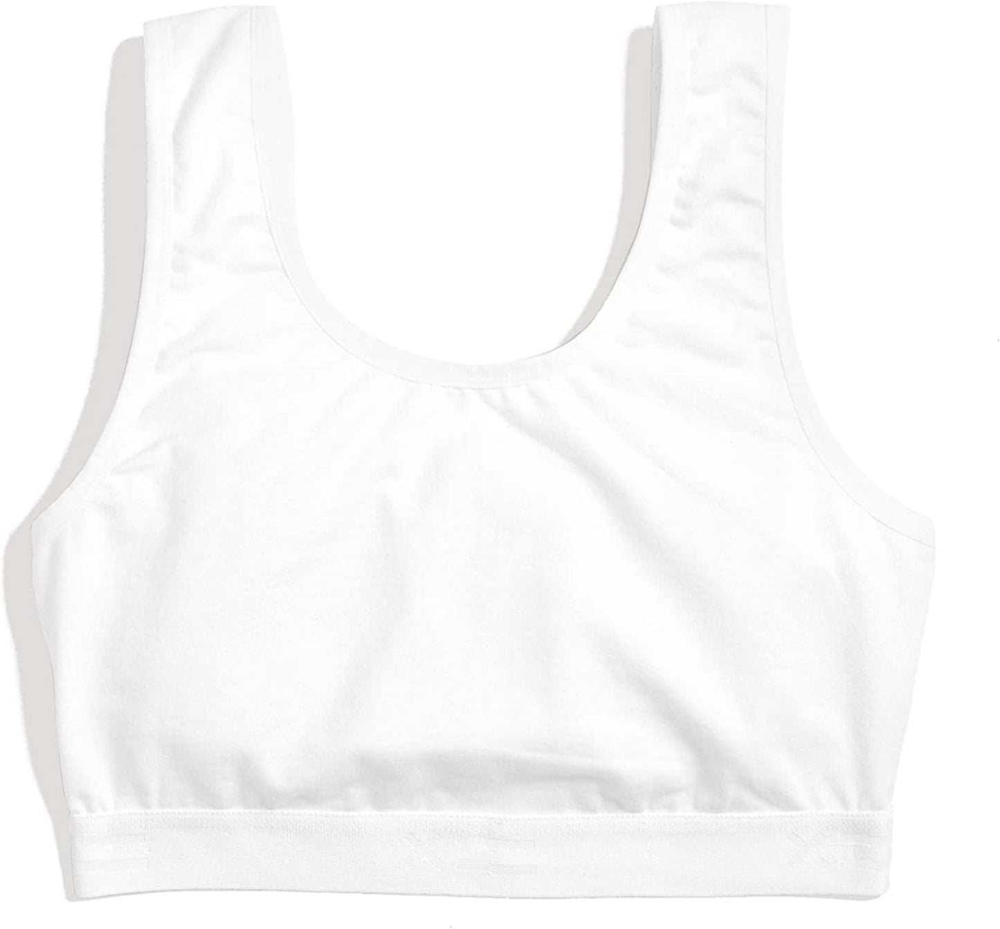 Tomboyx Soft Bra, Cotton Scoop-Neck Bralette for Women, Wireless No-Padding Low Impact, (XS-5X) X= White / Large