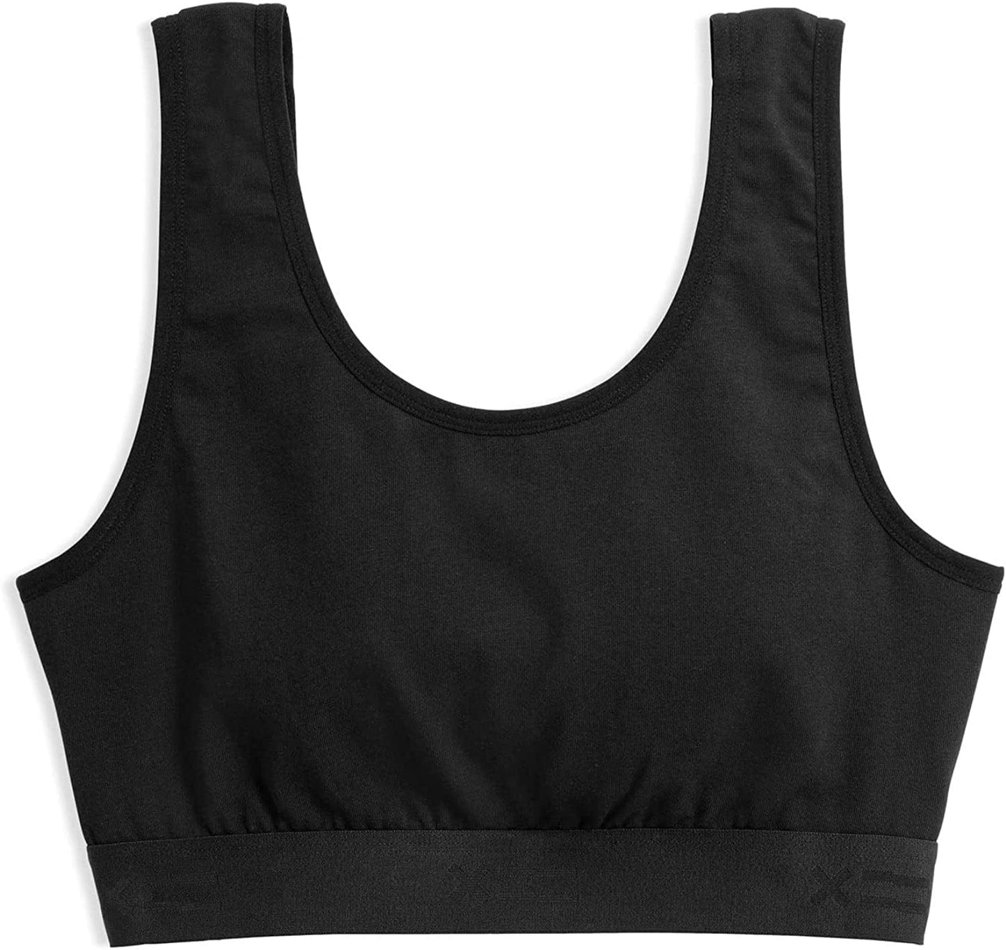 Tomboyx Soft Bra, Cotton Scoop-Neck Bralette for Women, Wireless No-Padding Low Impact, (XS-5X) X=black / 4X-Large