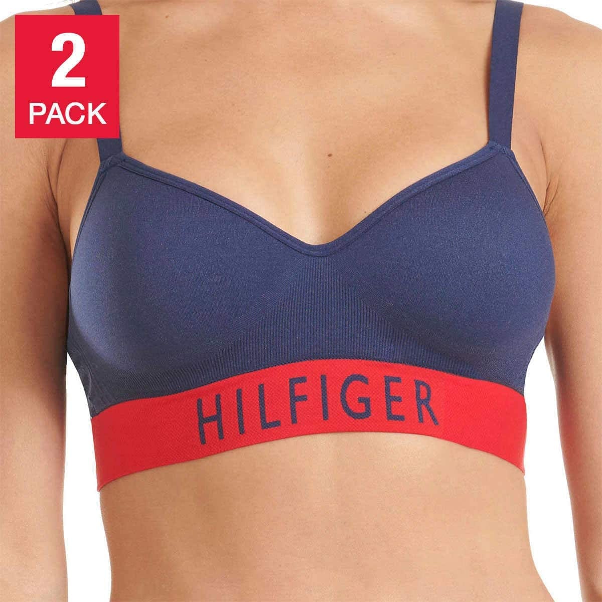 Tommy Hilfiger Womens 2 Pack Lightly Lined Cups Flexible Fit Seamless Bras