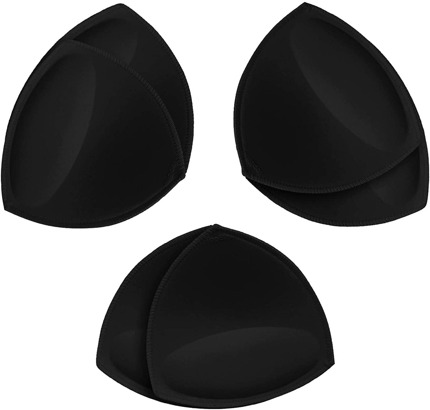 Topbine Removable Bra Pads Inserts Women'S Comfy Sports Cups Bra Insert for Bikini Top Swimsuit C/D Black