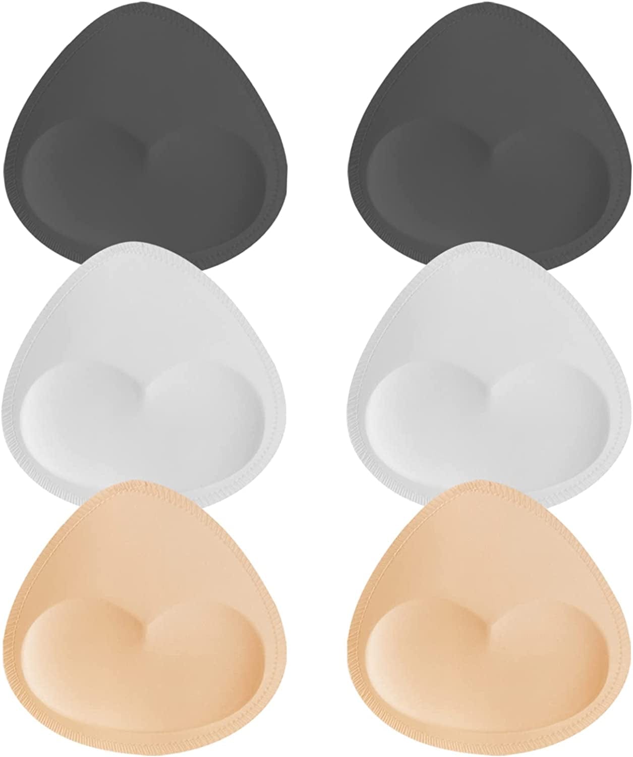 Topbine Removable Bra Pads Inserts Women'S Comfy Sports Cups Bra Insert for Bikini Top Swimsuit Heart a/B 3color