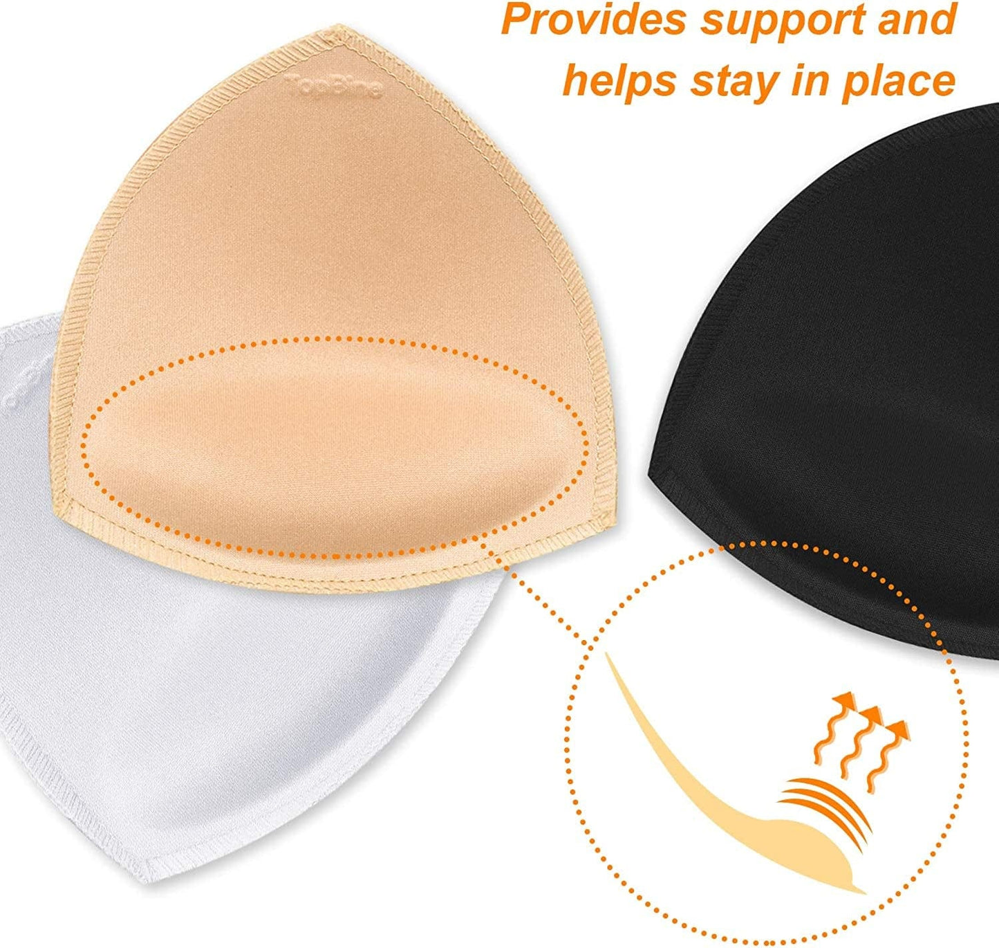 Topbine Removable Bra Pads Inserts Women'S Comfy Sports Cups Bra Insert for Bikini Top Swimsuit