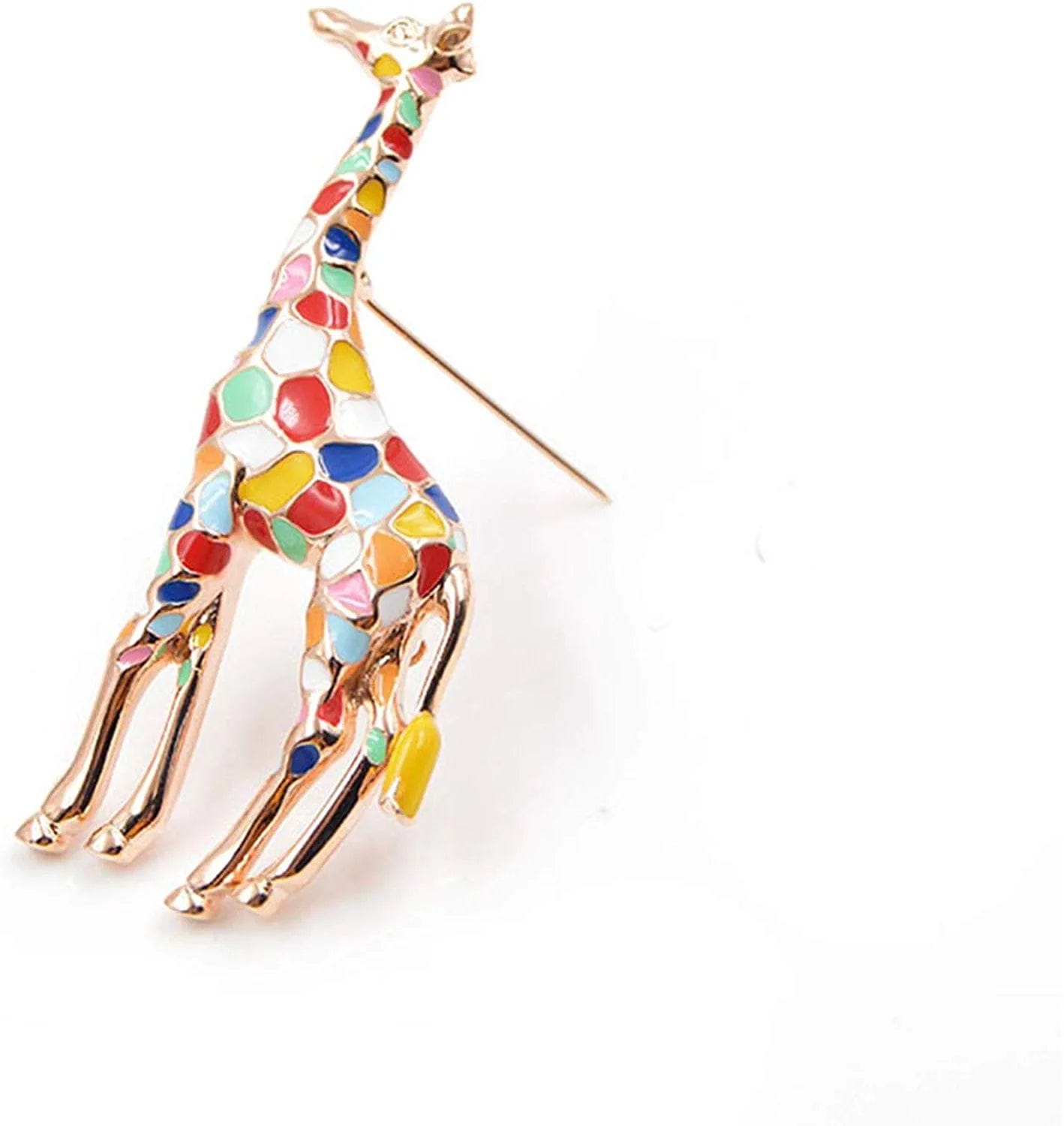 Travet Colorful Enamel Giraffe Brooch Pin Giraffe Enamel Lapel Pin for Clothes Bag Scarf Hat Colorful Giraffe / 1 Pc