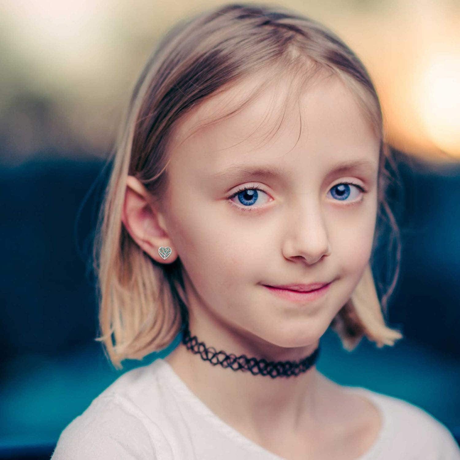 Tree of Life Earrings, 925 Sterling Silver Heart Shaped Studs for Women, Hypoallergenic Earrings for Sensitive Ears Gifts for Women with Gift Box…