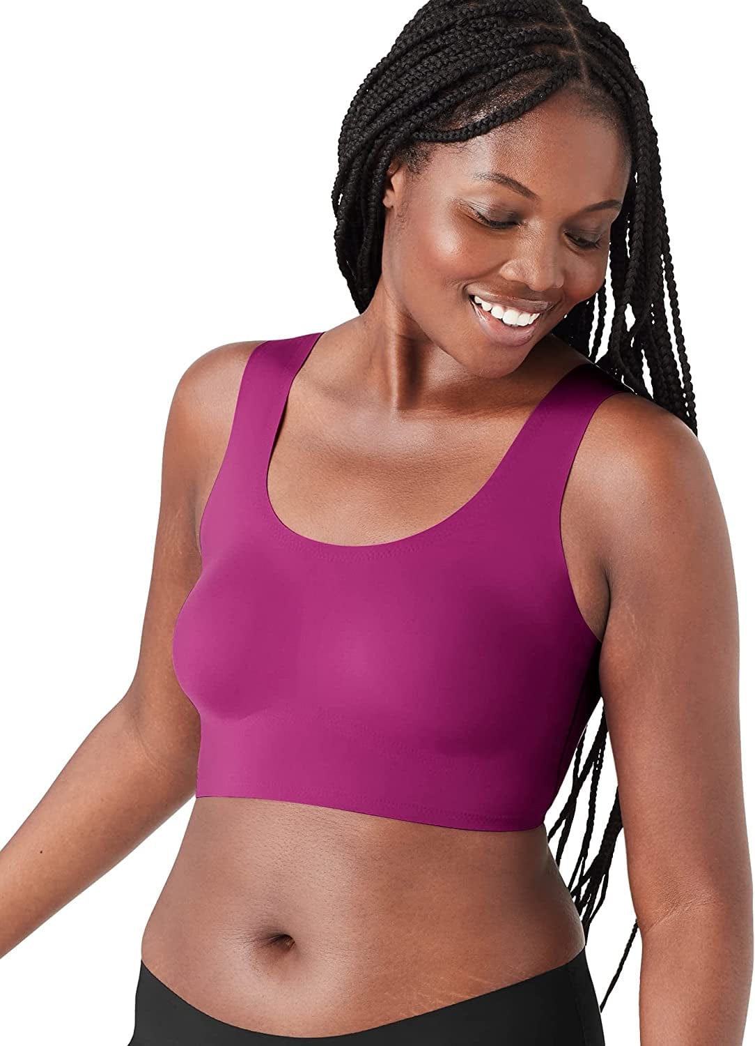 True & Co Women'S True Body Scoop Neck Bra Purple Thistle / Standard Cup / S (32C-D,34A-B)