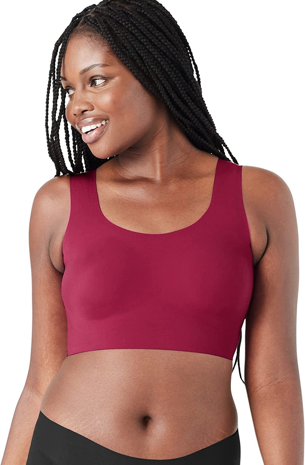 True & Co Women'S True Body Scoop Neck Bra Beet Red / Standard Cup / S (32C-D,34A-B)