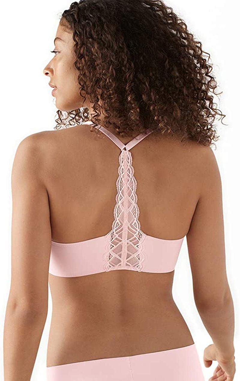 True & Co Women'S True Body Triangle Lace Racerback Bra Retro Pink / Standard Cup / S (32C-D,34A-B)