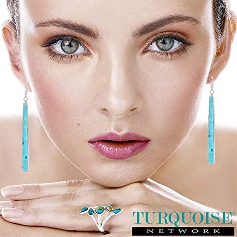 Turquoise Earrings 925 Sterling Silver & Genuine Turquoise (Choose Color)