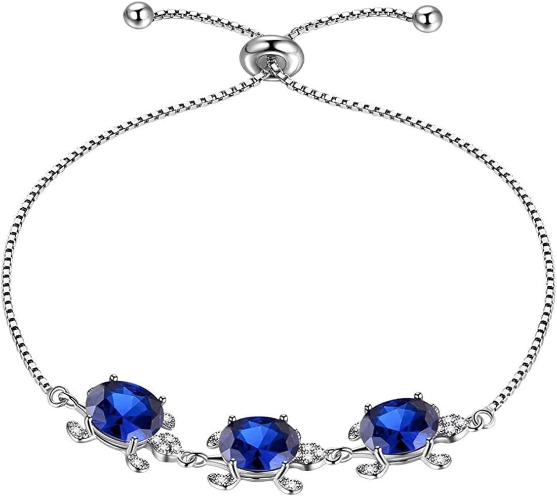 Tutrle Jewelry 925 Sterling Silver Women Sea Animal Turtle Necklace/Earring/Ring/Bracelet Crystal Cubic Zirconia Jewelry Blue-1 / Silver