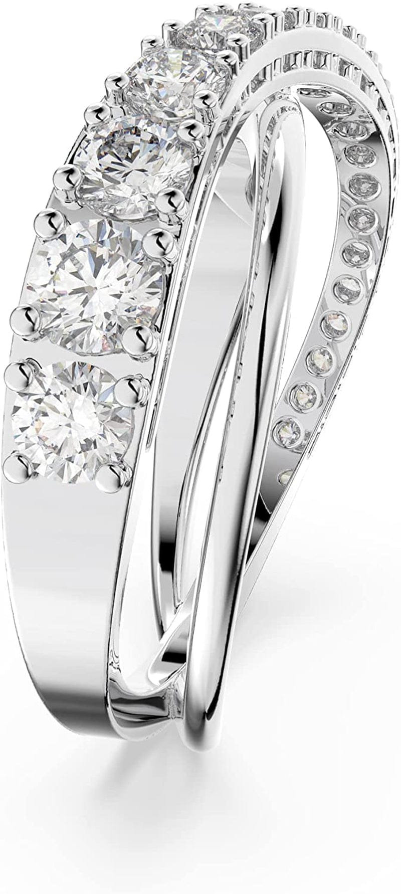 Twist Crystal Ring Jewelry Collection, Rhodium Tone Finish