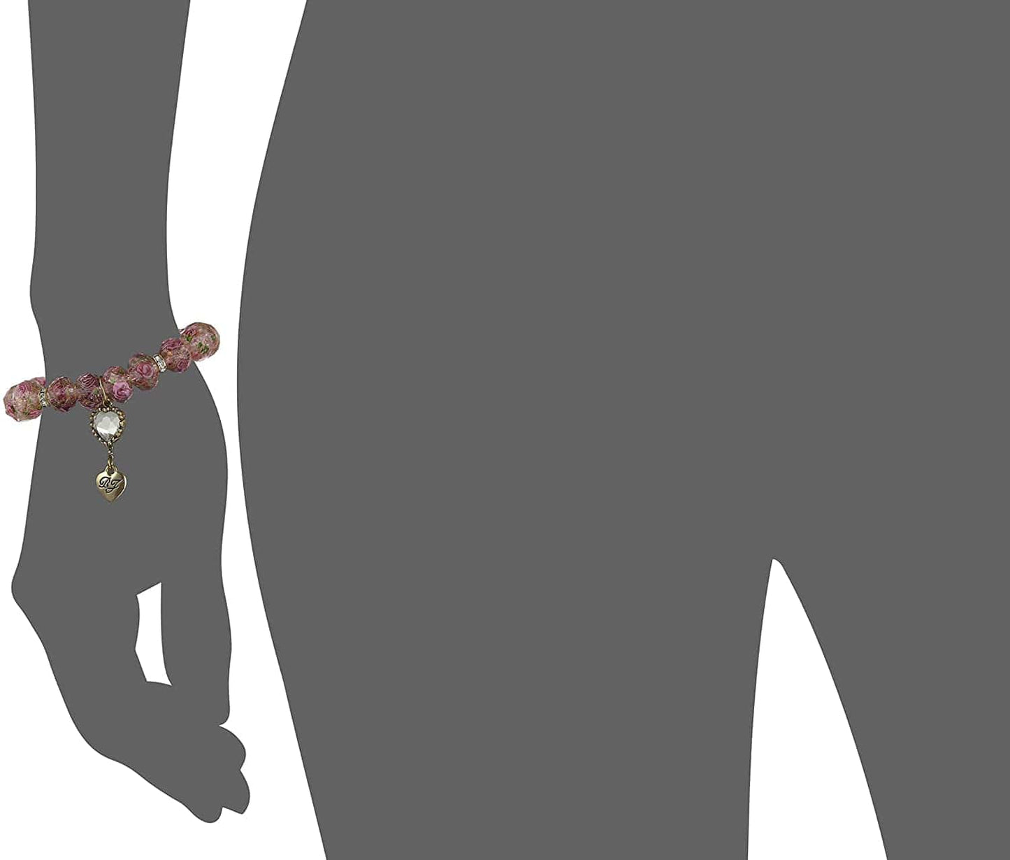 Tzarina Pink Beads Stretch Bracelet PINK / One Size