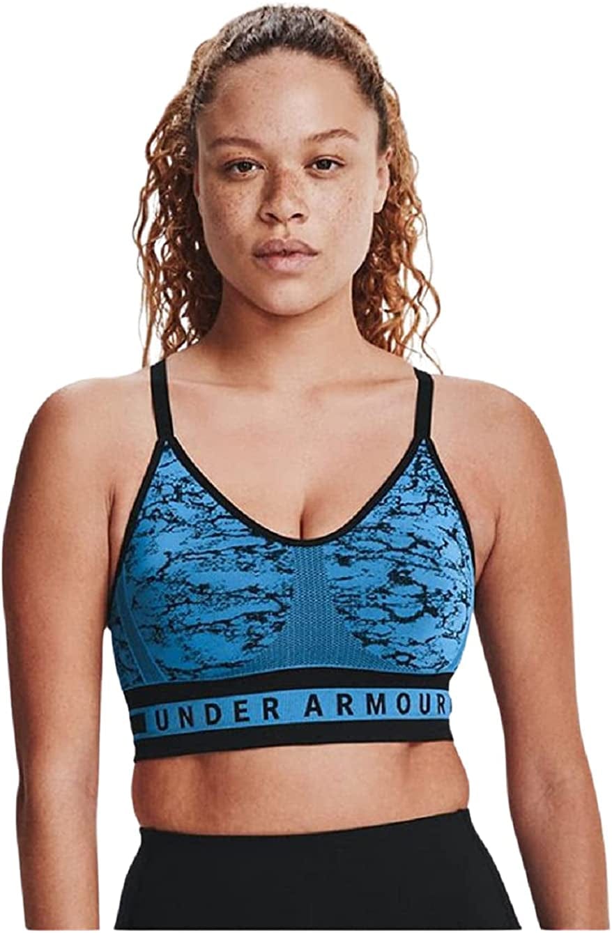 Under Armour Women'S Seamless Longline Sports Bra Water (464)/Black / Large
