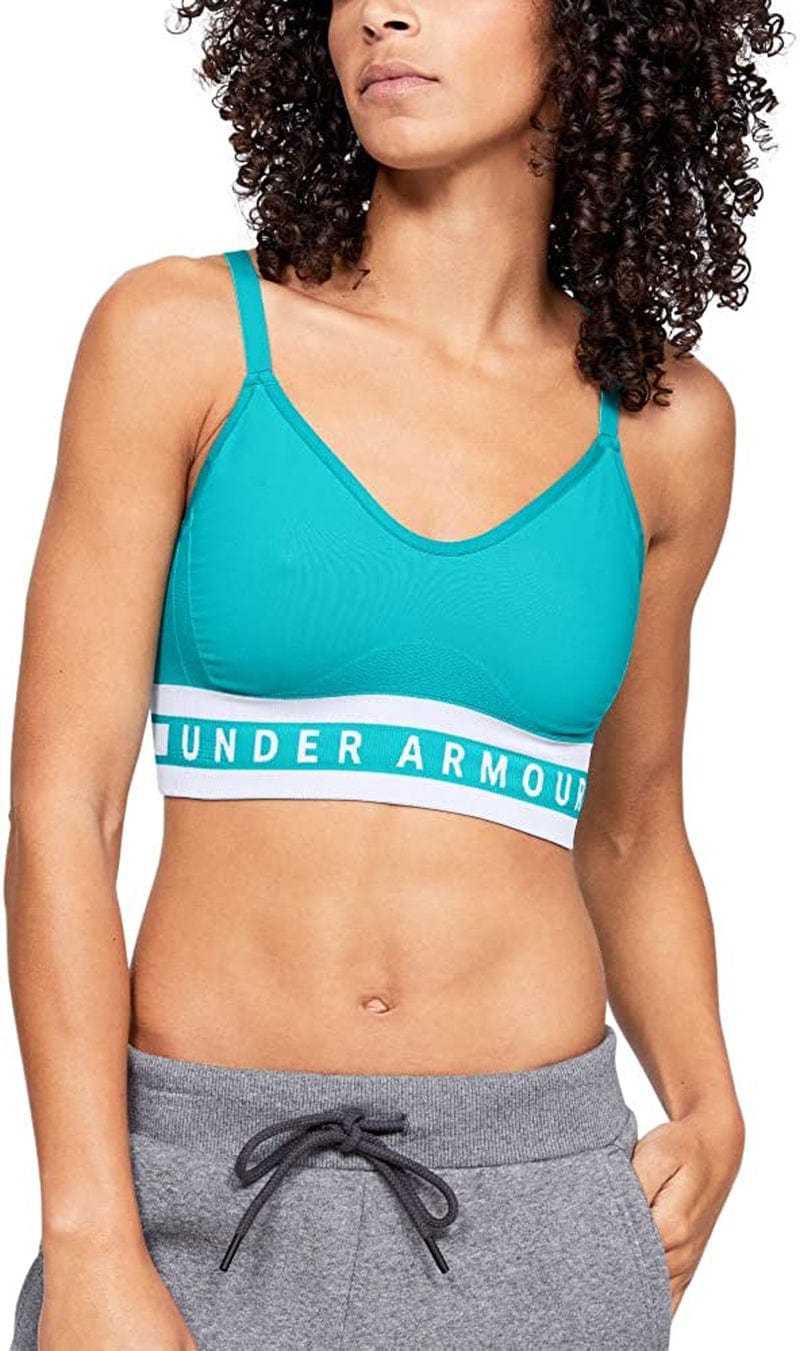 Under Armour Women'S Seamless Longline Sports Bra Breathtaking Blue (400)/White / Small