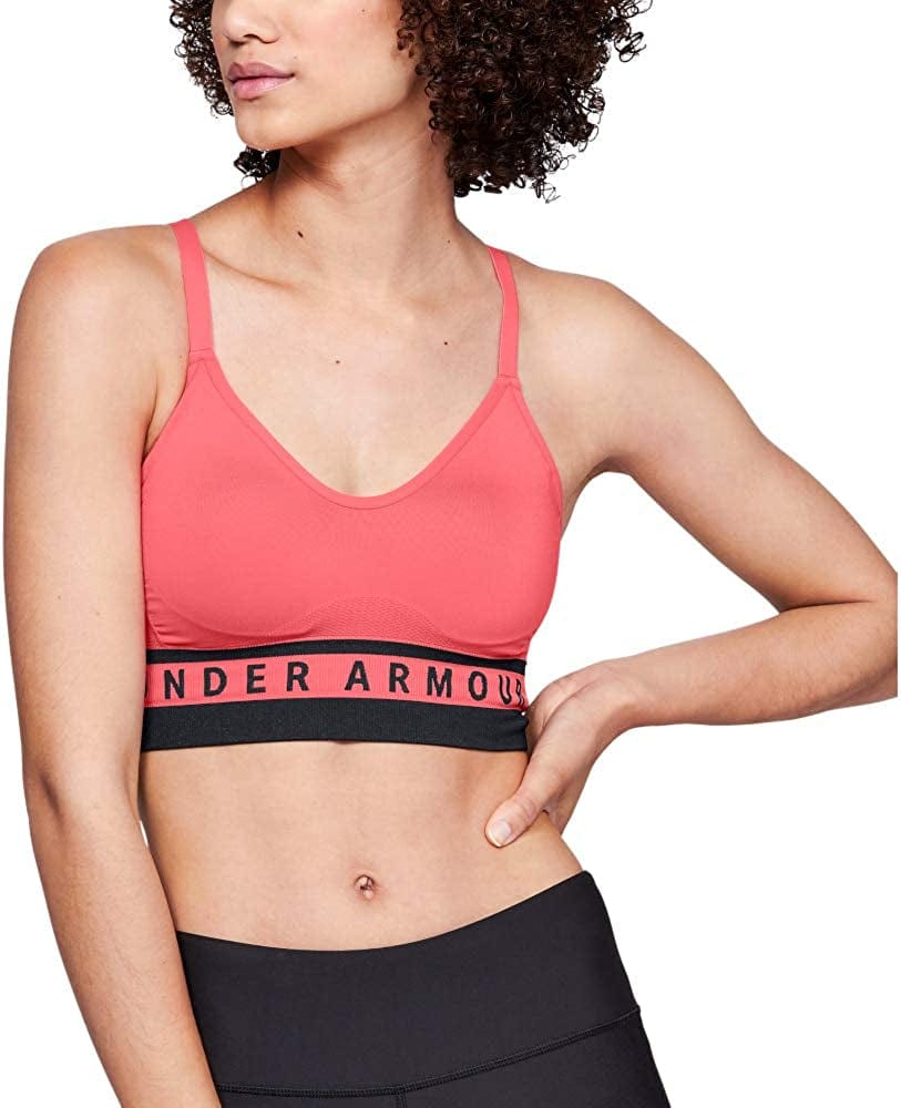 Under Armour Women'S Seamless Longline Sports Bra Watermelon (677)/Black / Medium