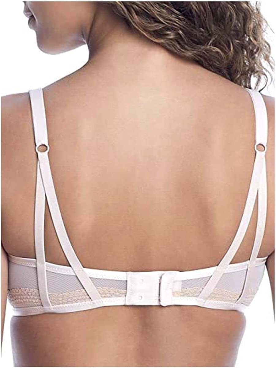 Underwire Demi Bra, Best Push-Up Bra with Wonderbra Technology, Smoothing Lace-Trim Bra with Push-Up Cups Black/Crimson / 34D