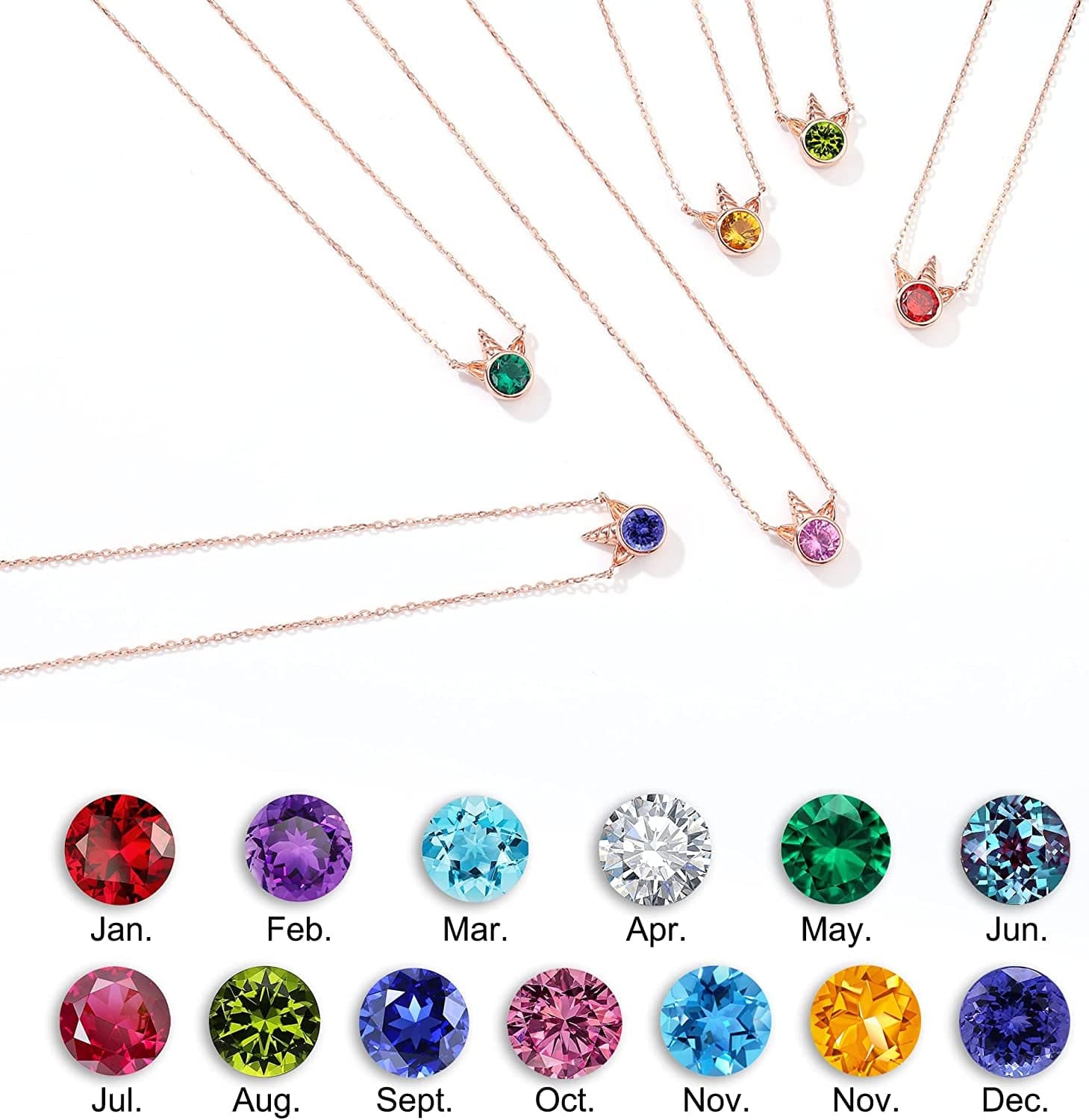 Unicorns Gifts for Girls, S925 Sterling Silver Unicorn Necklace for Girls Unicorn Gifts Dainty Unicorn Birthstone Pendant Necklace Unicorn Jewelry for Teen Girls Unicorns Gifts for Girls