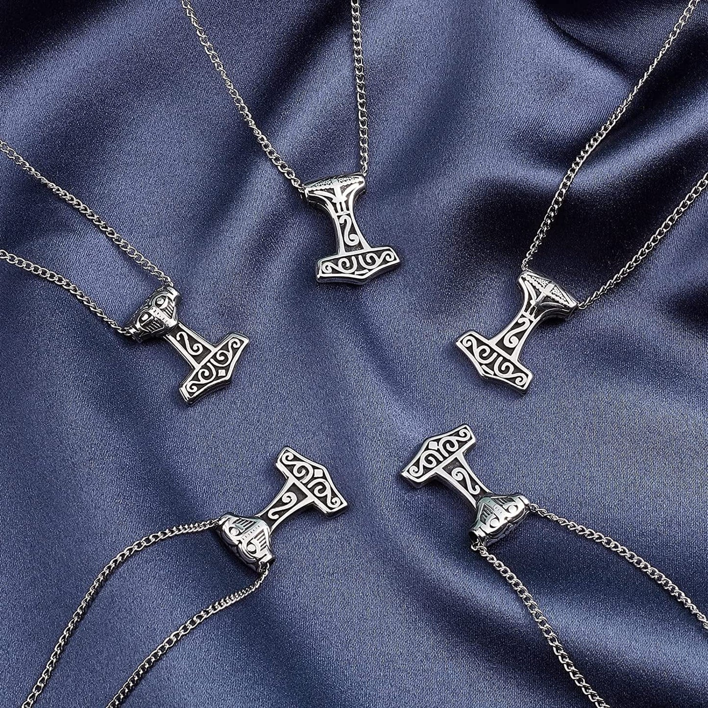 UNICRAFTALE 10Pcs 3.5Mm Stainless Steel Pendants Viking Thor'S Hammer Celtic Knot Charms Antique Silver Pendant for Bracelets Necklace Jewelry Making Crafting Supplies