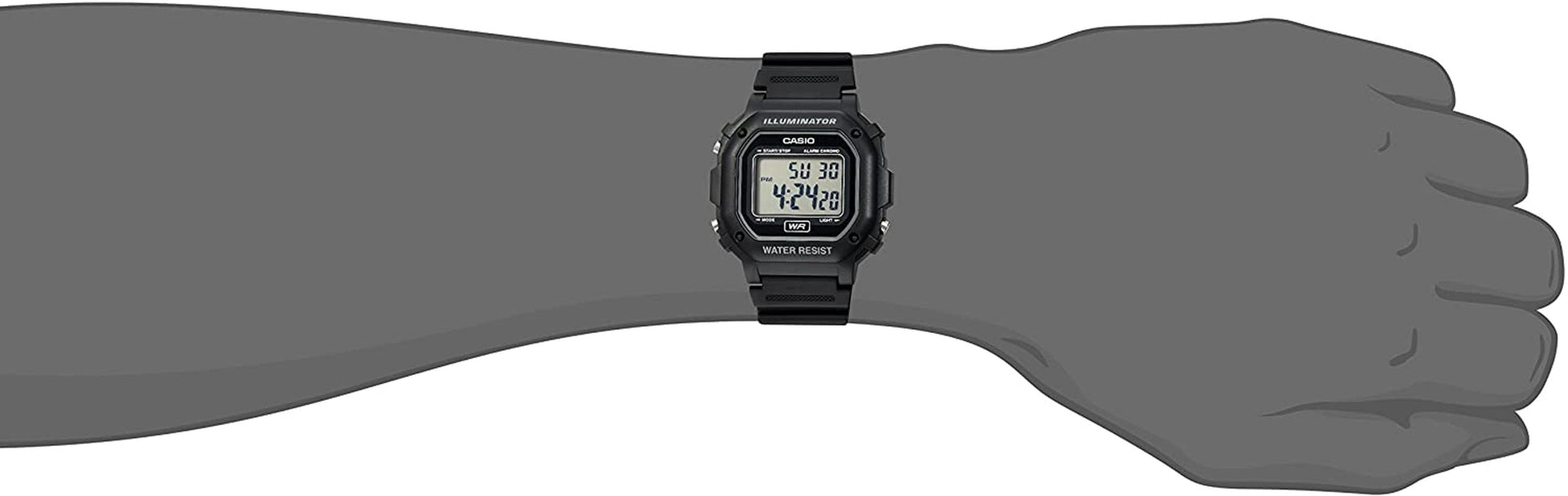 Unisex F-108WH-1ACF Big Square Digital Display Quartz Black Watch