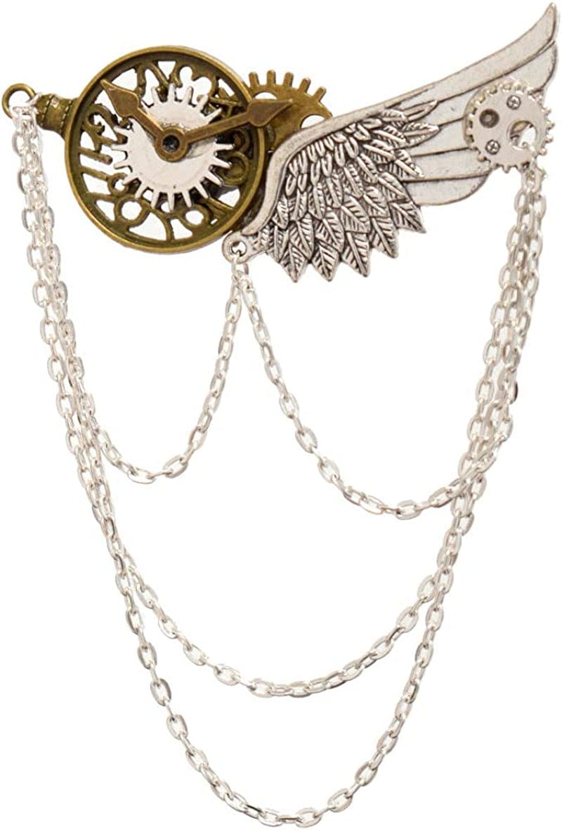 Unisex Steampunk Brooch Lapel Pin V