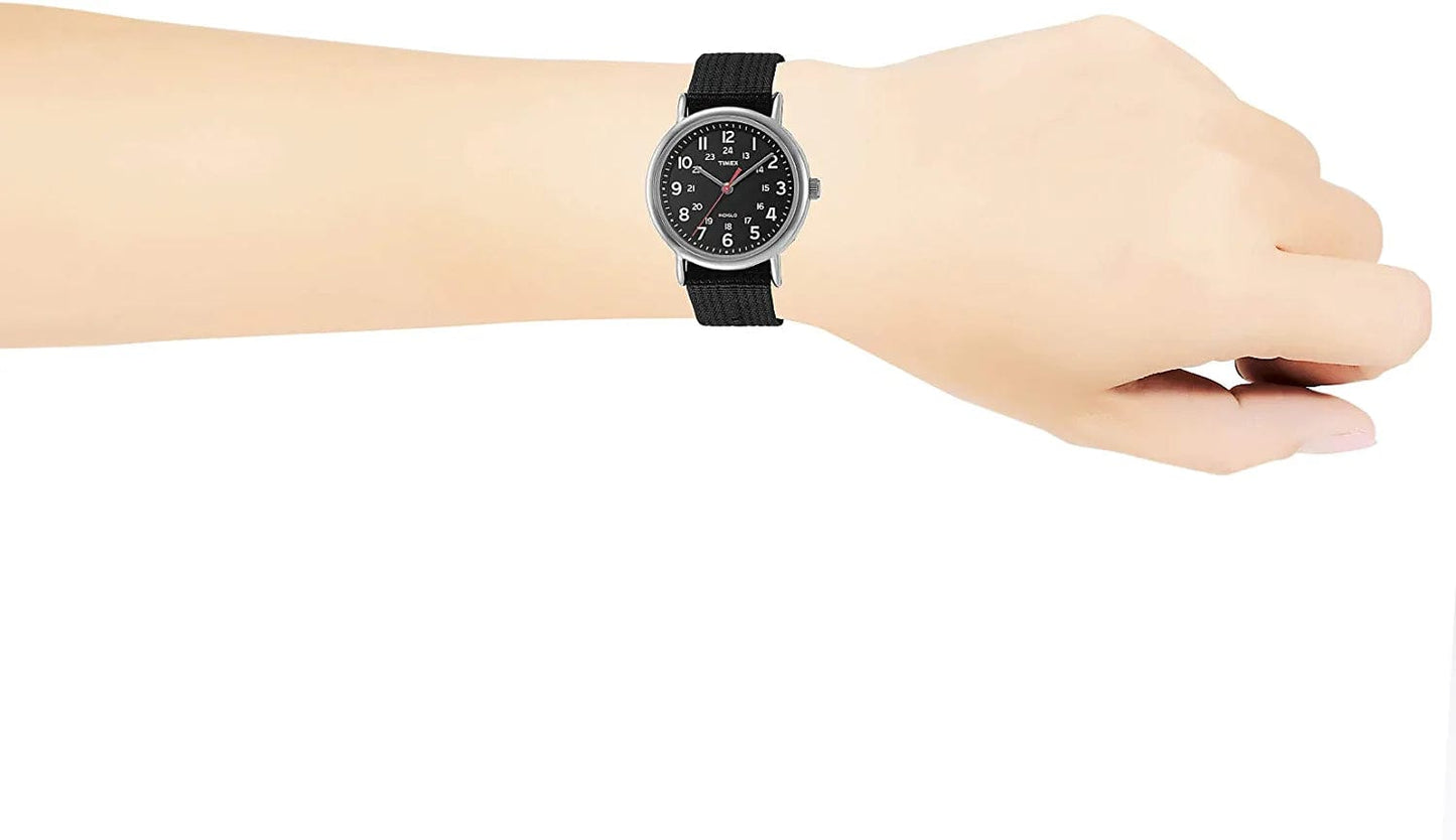 Unisex T2N647 Weekender 38Mm Black Nylon Slip-Thru Strap Watch