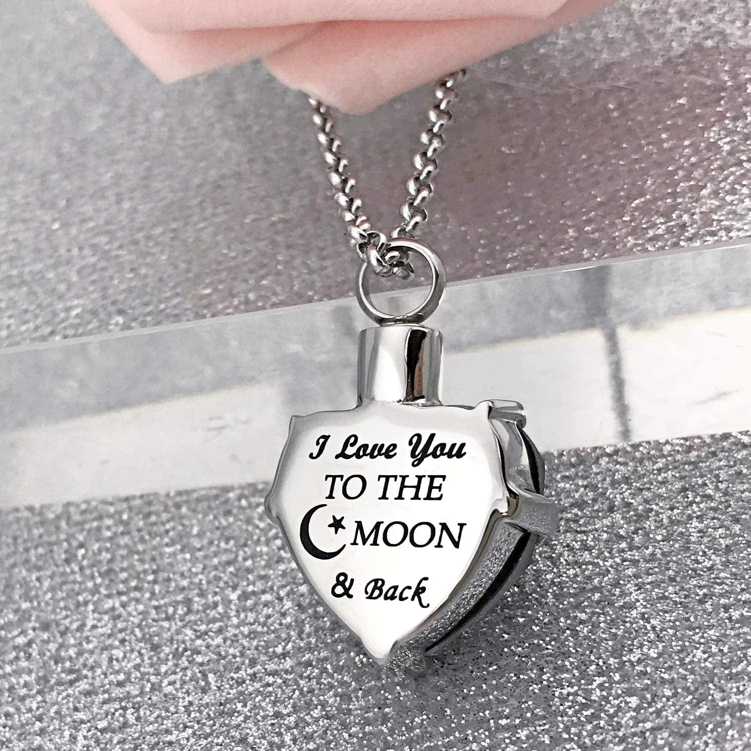 Urn Necklaces for Ashes "Always in My Heart" Heart Cremation Jewelry Memorial Pendant Birthstone Necklace