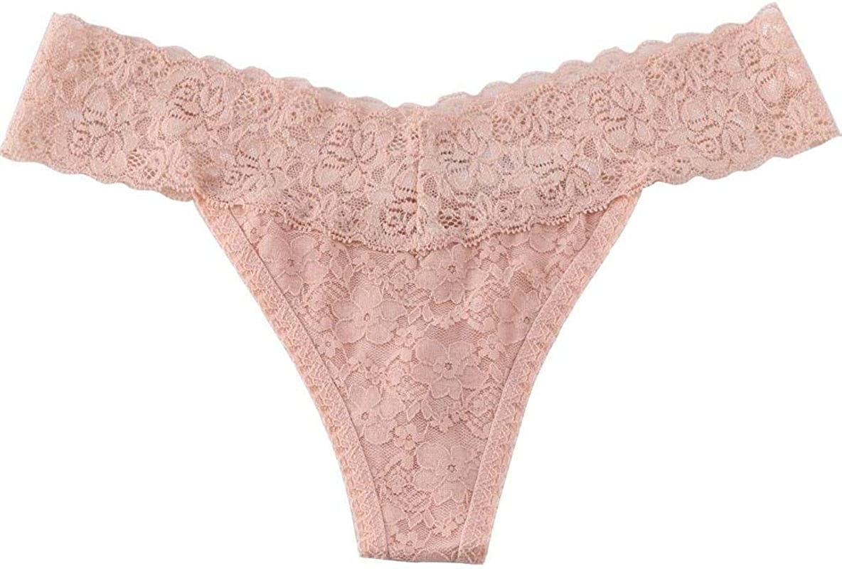 UWOCEKA 5 Pack Women'S Sexy Stretchy Lace Thong V Cheeky Underwear See through Panties