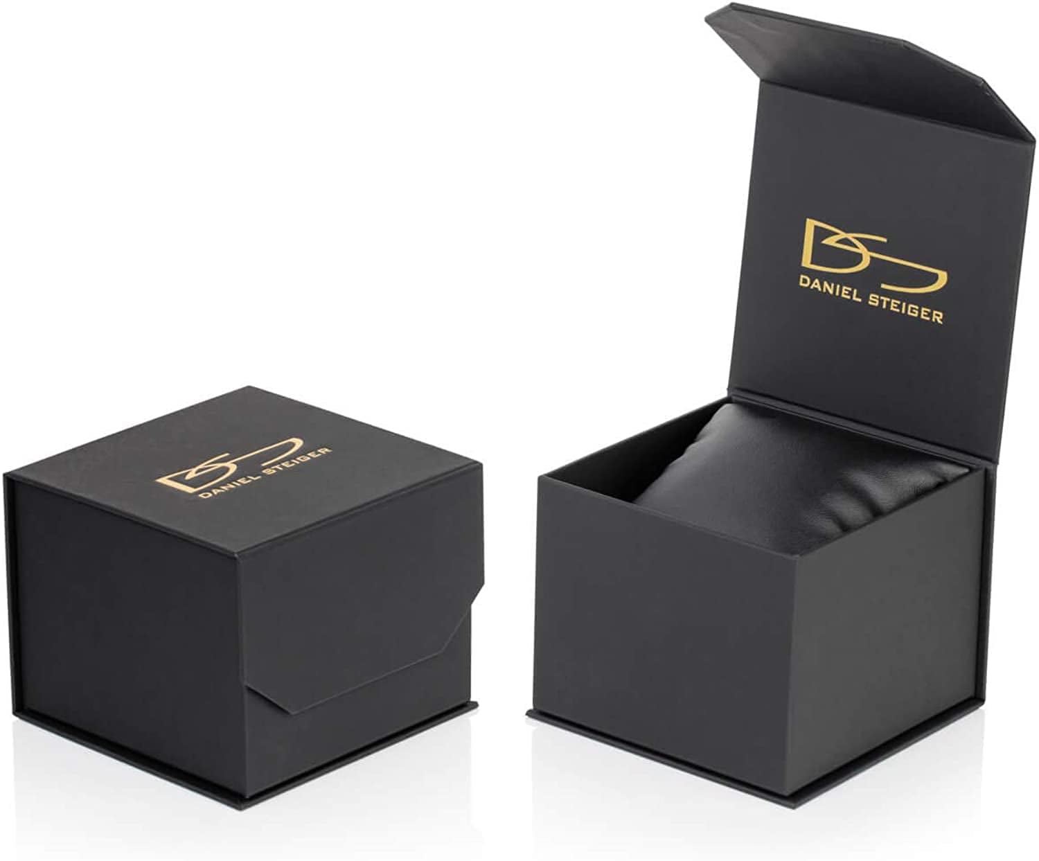 Valiant Rose Gold Men'S Watch - Rose Gold Plated Stainless Steel Rectangular Case- Precision Chronograph Quartz Movement - Black Leather Band with White Stitching