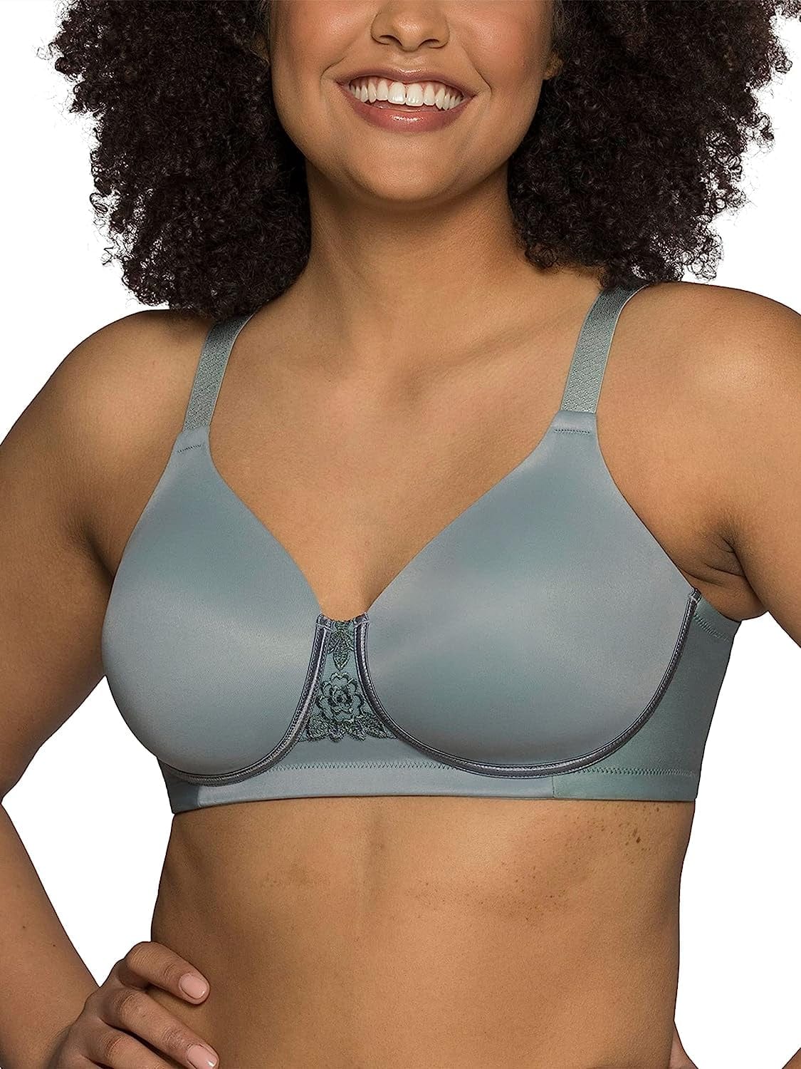 Vanity Fair Women'S Beauty Back Full Figure Wirefree Bra (71380-Fashion Colors) Wirefree - Blue Sea Glass / 40DD