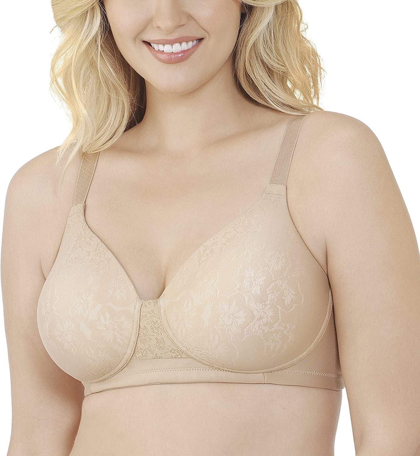 Vanity Fair Women'S Beauty Back Full Figure Wirefree Bra (71380-Fashion Colors) Honey Beige Orchid / 38D